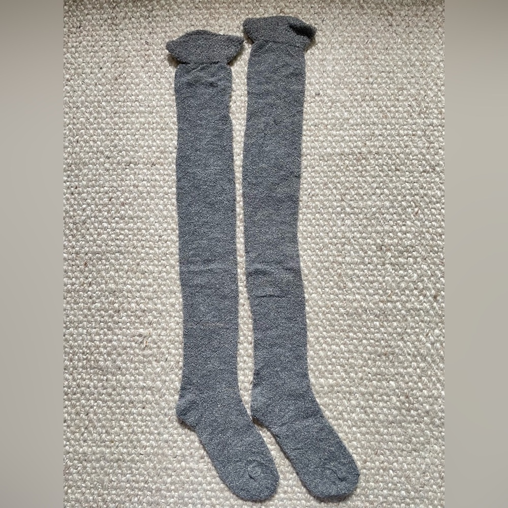 Sparkly Light Gray Overknee Socks